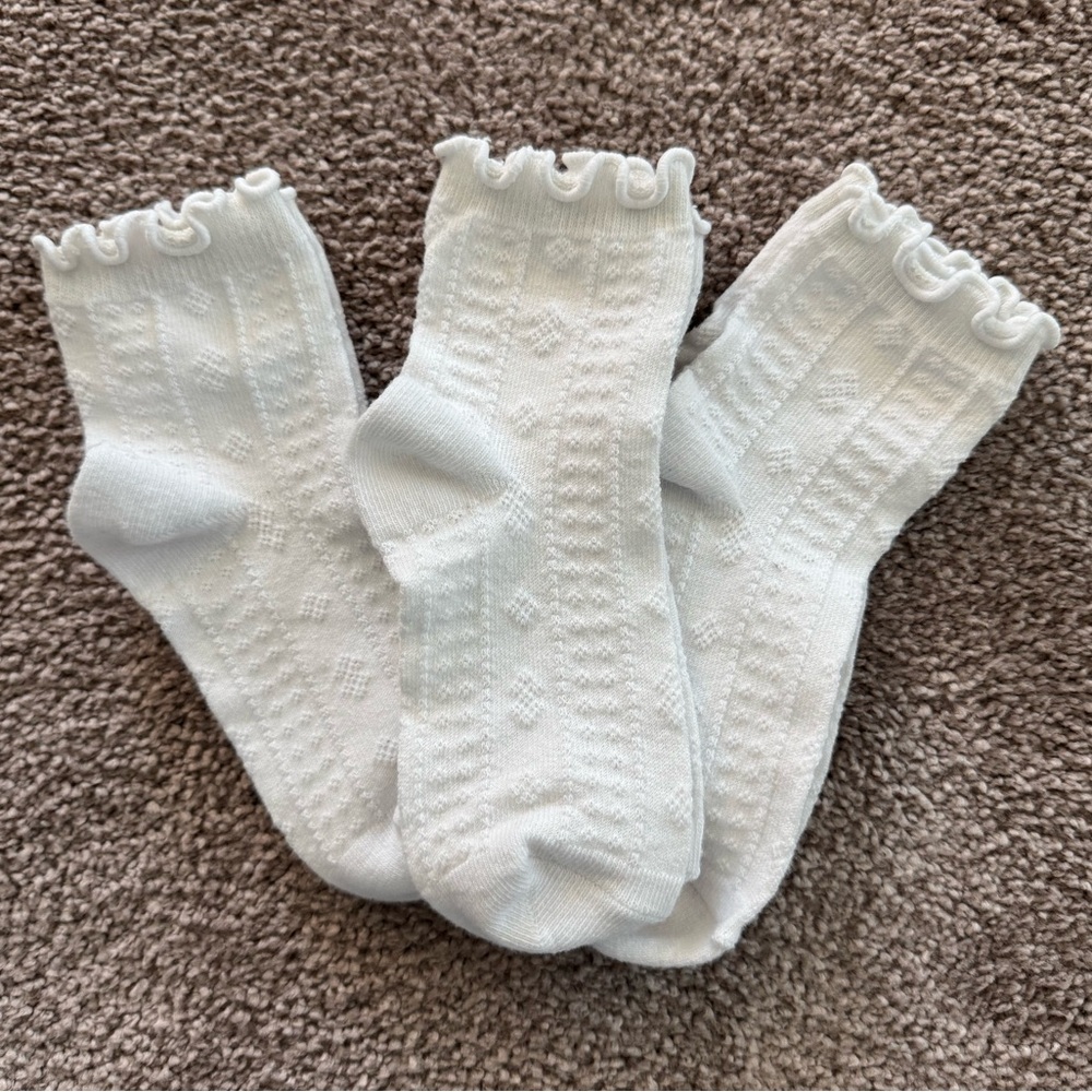 Pointelle Ruffle Midi Socks